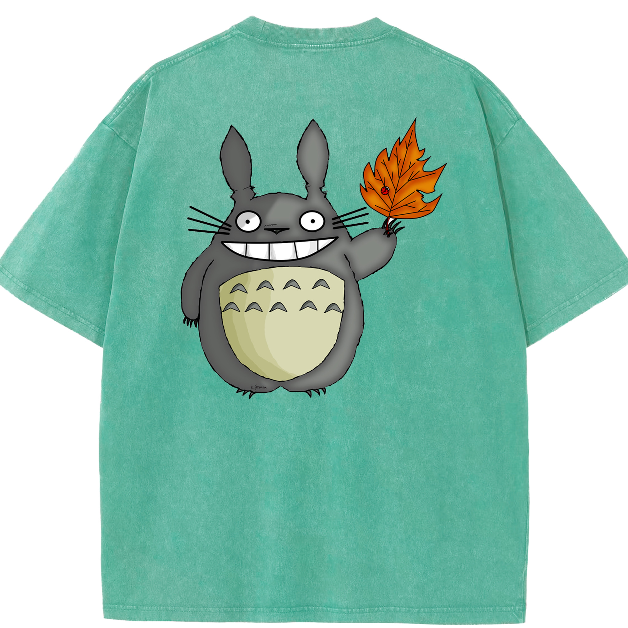 （画像用） となりのトトロ 草壁メイ 草壁サツキ My Neighbor Totoro Satsuki Kusakabe Mei Kusakabe 綿100% ヴィンテージ風 半袖Tシャツ（背面プリント）